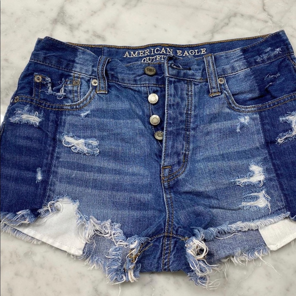 High waisted jean shorts